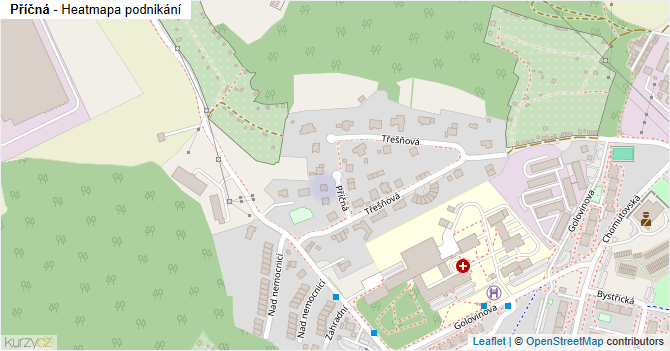 Příčná - mapa podnikání