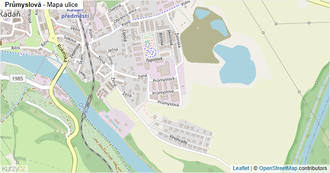 Průmyslová - mapa ulice