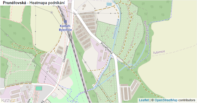 Prunéřovská - mapa podnikání