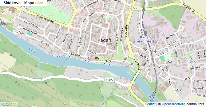 Sládkova - mapa ulice