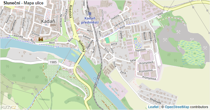 Sluneční - mapa ulice