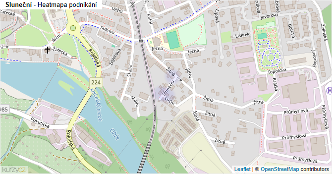 Sluneční - mapa podnikání