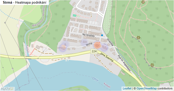 Strmá - mapa podnikání