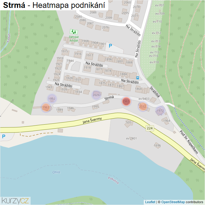 Mapa Strmá - Firmy v ulici.
