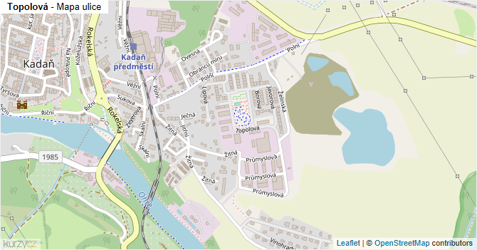 Topolová - mapa ulice