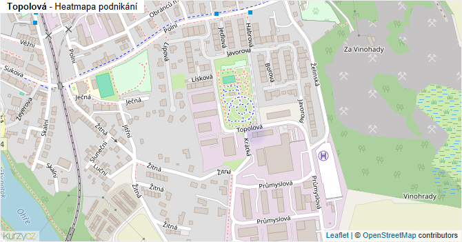 Topolová - mapa podnikání