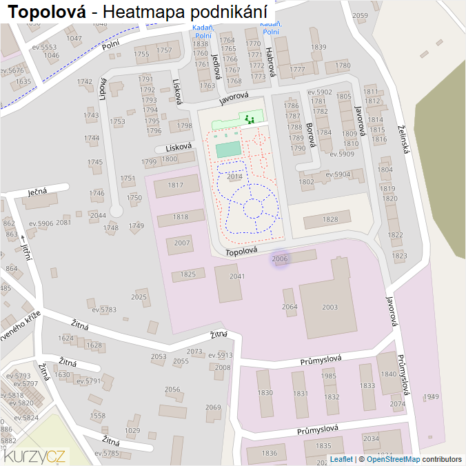 Mapa Topolová - Firmy v ulici.