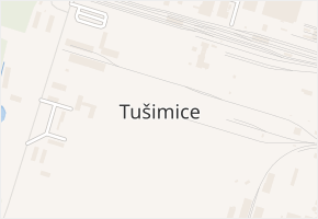 Tušimice v obci Kadaň - mapa části obce