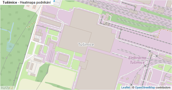 Tušimice - mapa podnikání