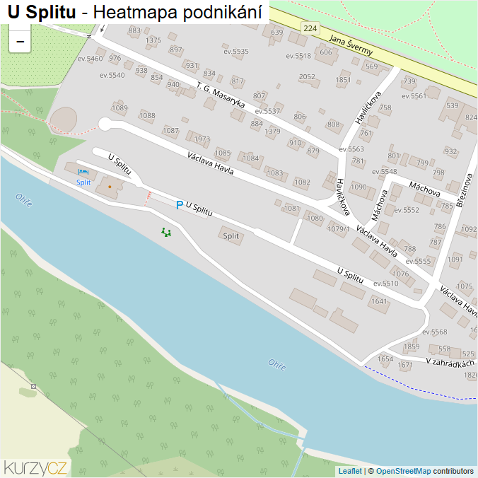 Mapa U Splitu - Firmy v ulici.