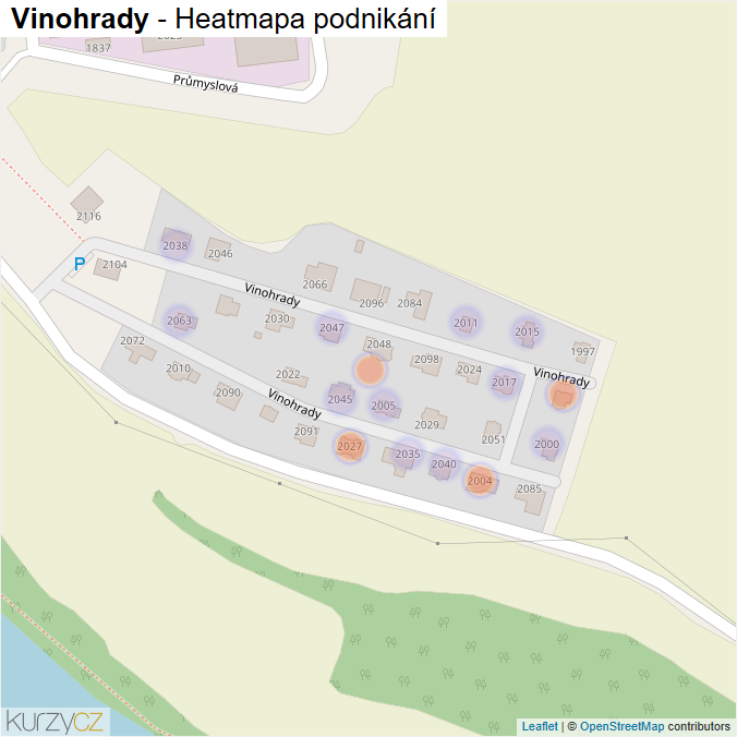 Mapa Vinohrady - Firmy v ulici.