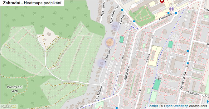 Zahradní - mapa podnikání