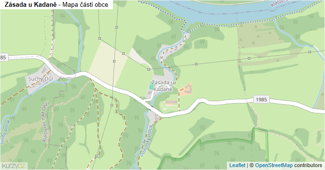 Zásada u Kadaně - mapa části obce