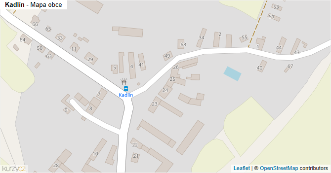 Kadlín - mapa obce