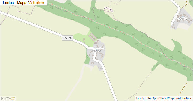 Ledce - mapa části obce