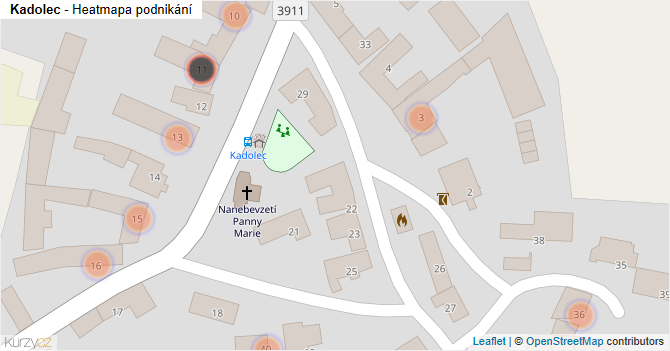 Kadolec - mapa podnikání