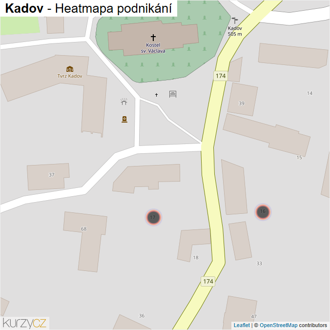 Mapa Kadov - Firmy v obci.