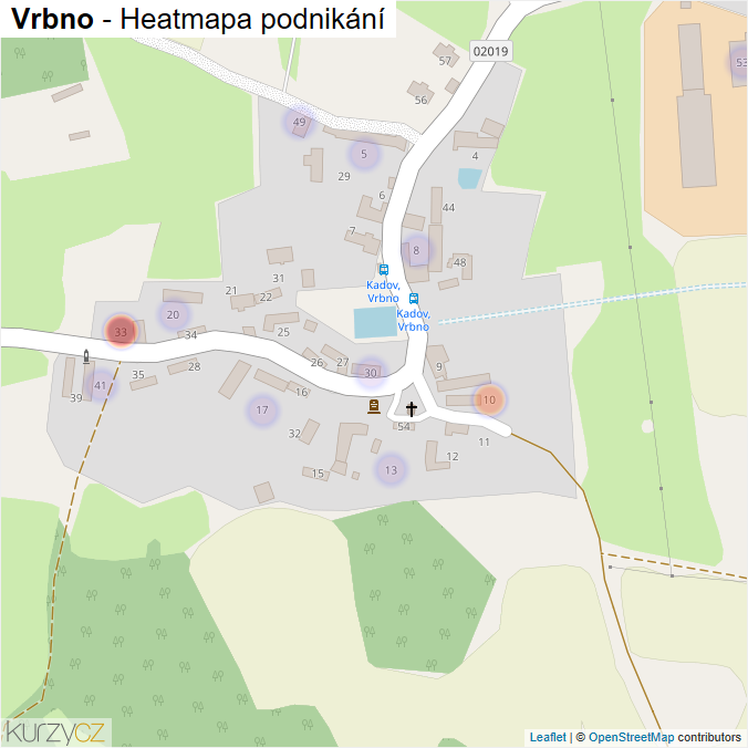 Mapa Vrbno - Firmy v části obce.