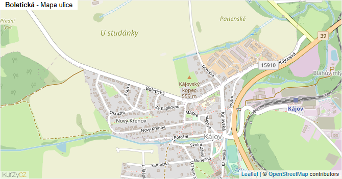 Boletická - mapa ulice