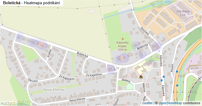 Boletická - mapa podnikání