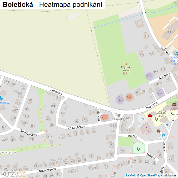 Mapa Boletická - Firmy v ulici.