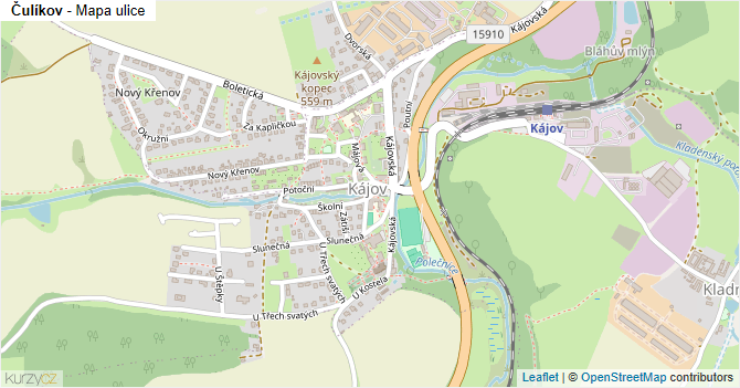 Čulíkov - mapa ulice