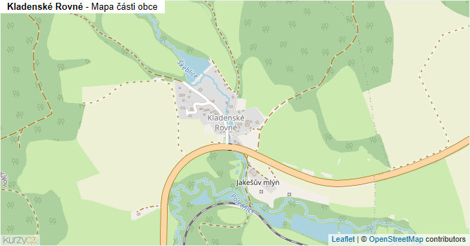 Kladenské Rovné - mapa části obce