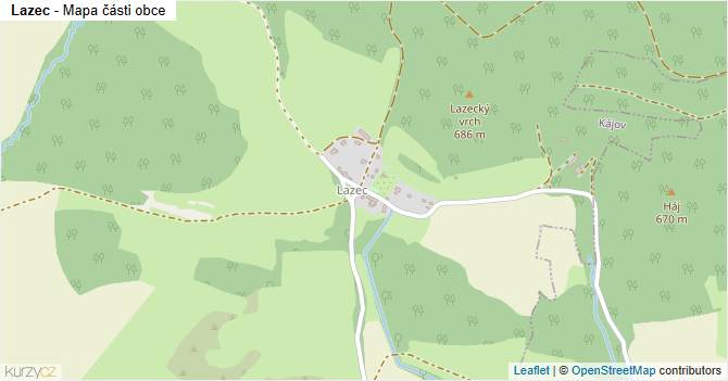 Lazec - mapa části obce