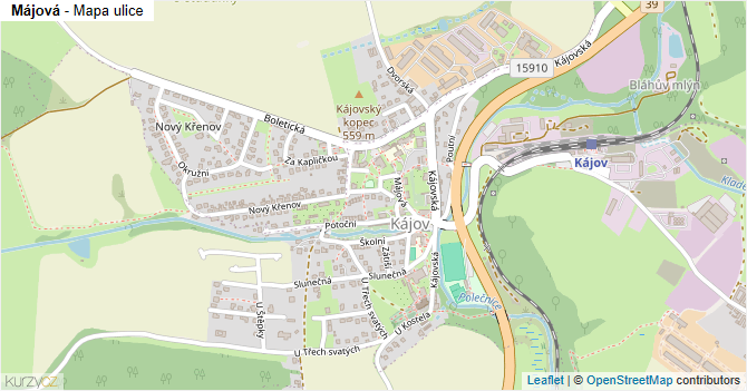 Májová - mapa ulice