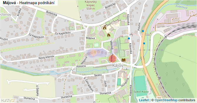 Májová - mapa podnikání