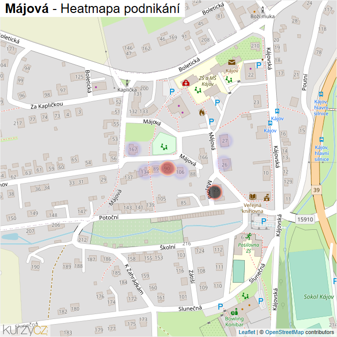 Mapa Májová - Firmy v ulici.