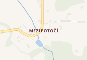 Mezipotočí v obci Kájov - mapa části obce