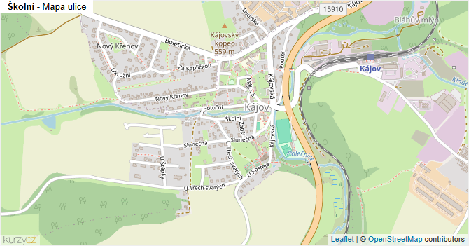 Školní - mapa ulice