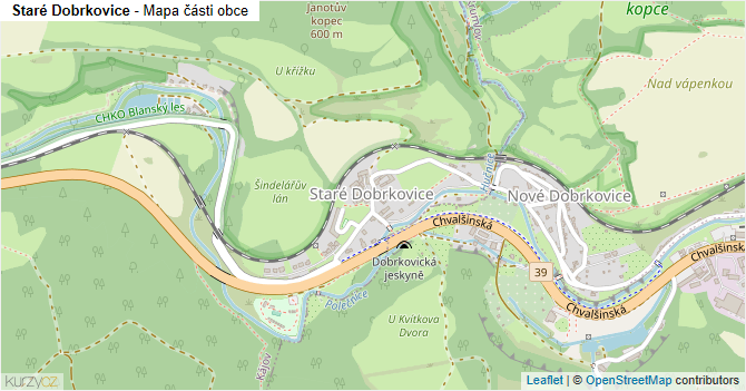 Staré Dobrkovice - mapa části obce