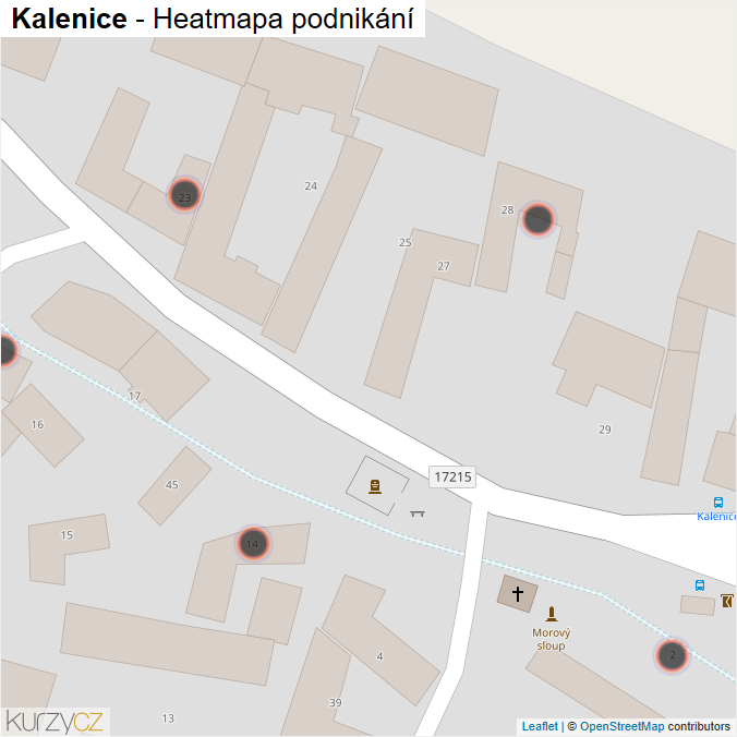 Mapa Kalenice - Firmy v obci.