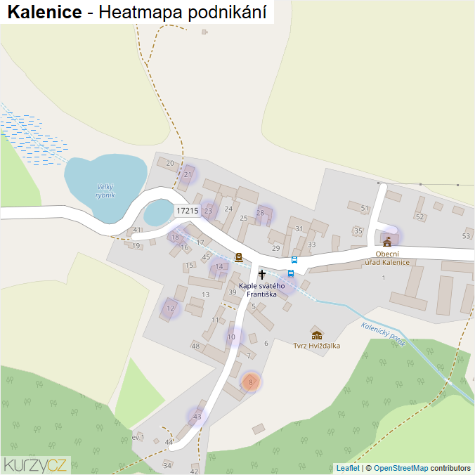Mapa Kalenice - Firmy v části obce.