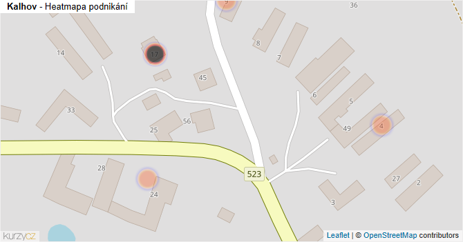 Kalhov - mapa podnikání
