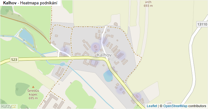 Kalhov - mapa podnikání