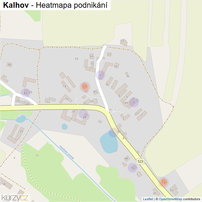 Mapa Kalhov - Firmy v části obce.