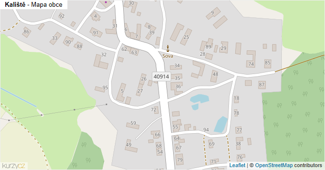 Kaliště - mapa obce