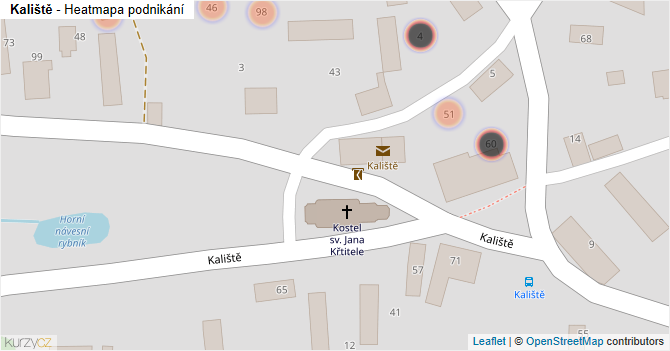 Kaliště - mapa podnikání