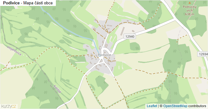 Podivice - mapa části obce