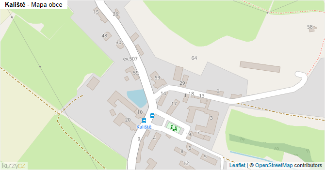 Kaliště - mapa obce