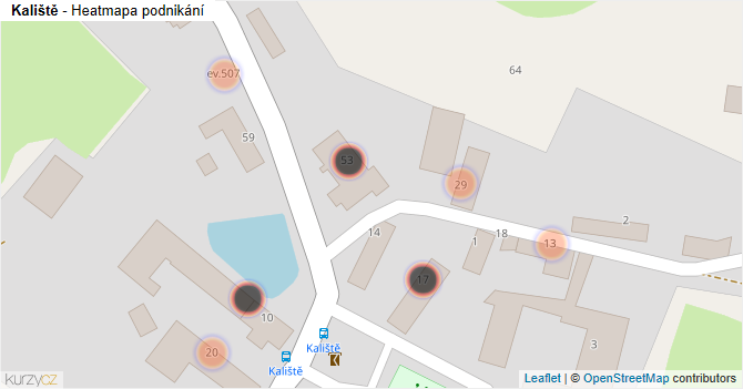 Kaliště - mapa podnikání