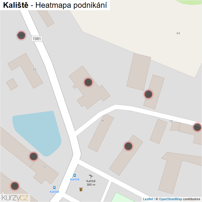 Mapa Kaliště - Firmy v obci.