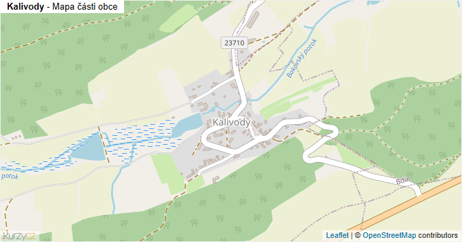 Kalivody - mapa části obce