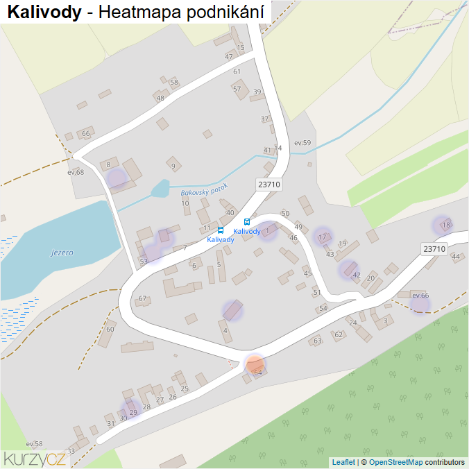 Mapa Kalivody - Firmy v části obce.