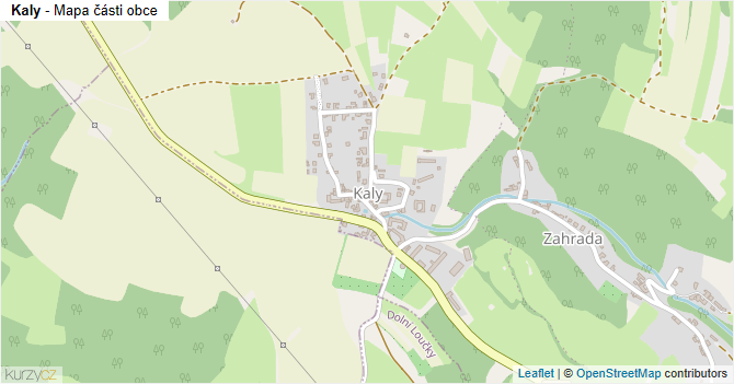 Kaly - mapa části obce