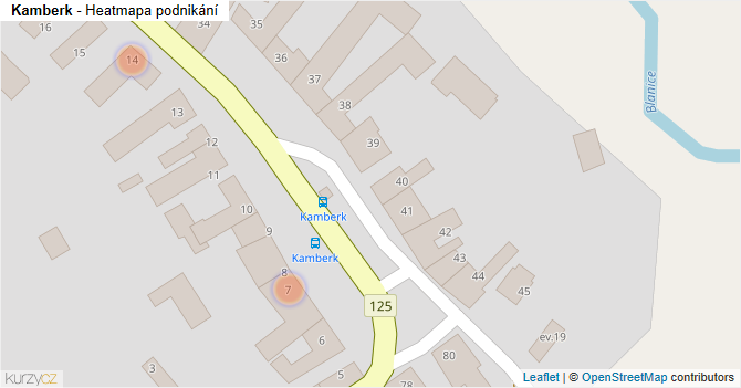 Kamberk - mapa podnikání
