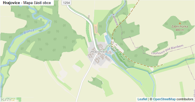 Hrajovice - mapa části obce